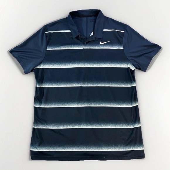 Nike Other - Nike Golf Polo Shirt Dry-fit Standard Fit Size X-large Blue White Stripe Preppy